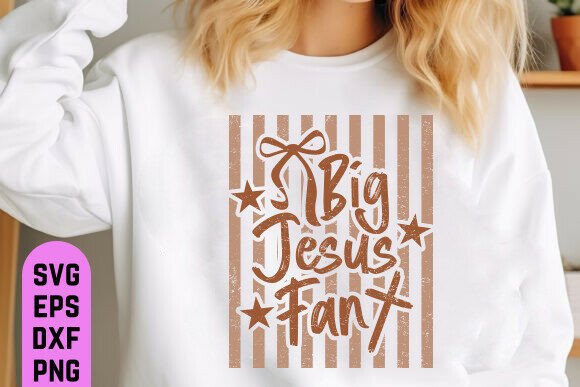 Big Jesus Fan PNG: Faith PNG for T-Shirt Designs