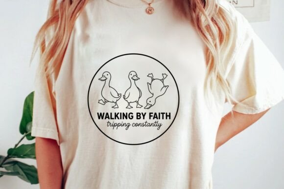 Christian Ducks Tripping Faith Quote PNG