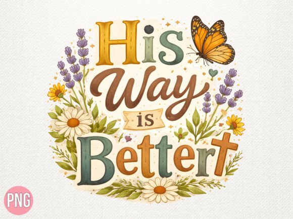 Christian Faith Floral Butterfly PNG for T-Shirt Designs