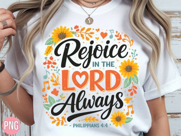 Christian in the Lord Always Floral PNG: T-Shirt Designs