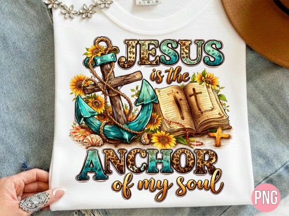 Christian Jesus Anchor PNG for T-Shirt Designs