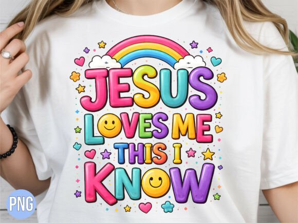 Christian Jesus Loves Me PNG for T-Shirt Designs