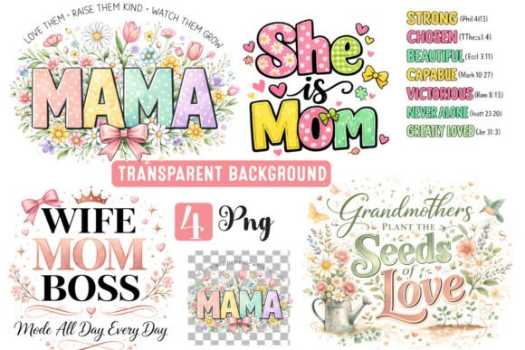 Christian Mothers Day Mom PNG Design for T-Shirt Designs