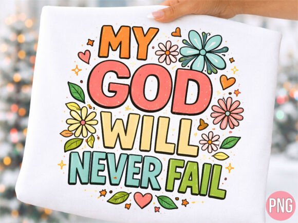 Christian My God Will Never Fail PNG — T-Shirt Designs