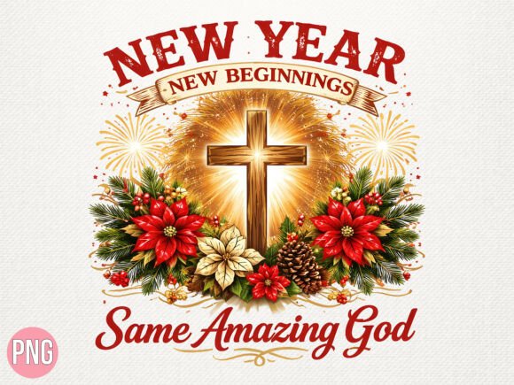 Christian New Year Same Cross God PNG T-Shirt Designs