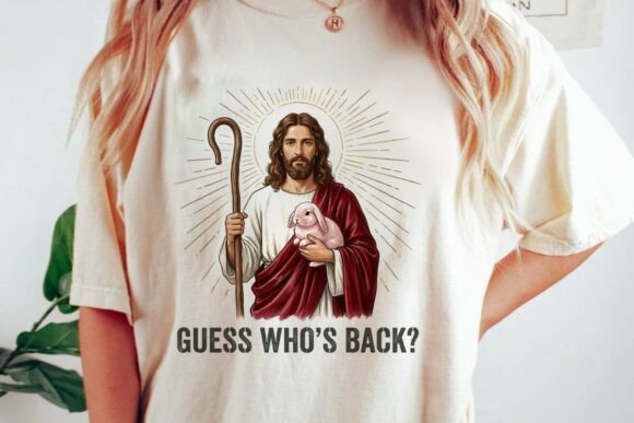 Easter Jesus Bunny Back PNG for T-Shirt Designs