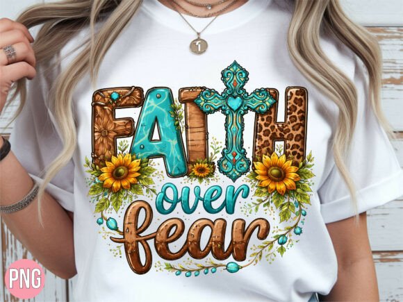 Faith over Fear Western Cross T-Shirt Designs