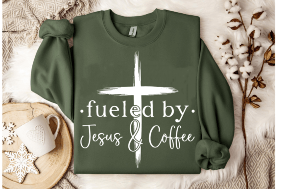 Fueled by Jesus and Coffee SVG: T-Shirt Designs