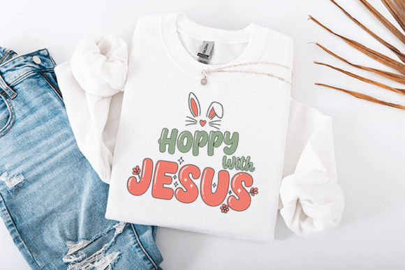 Hoppy with Jesus Easter SVG for T-Shirt Designs