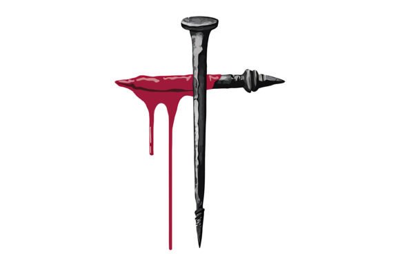 Nail Cross Blood Christian Design T-Shirt Graphics