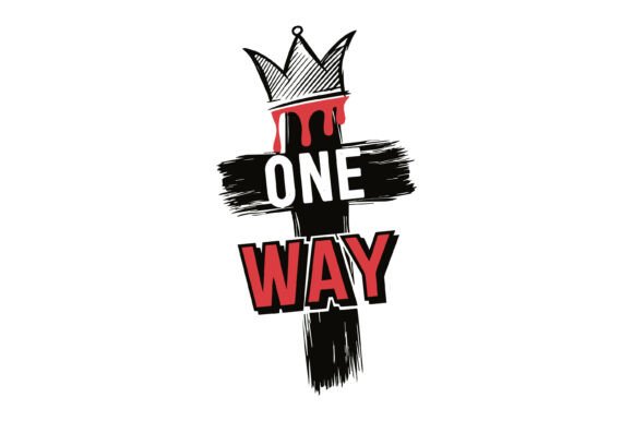 One Way Cross Christian Design T-Shirt Designs