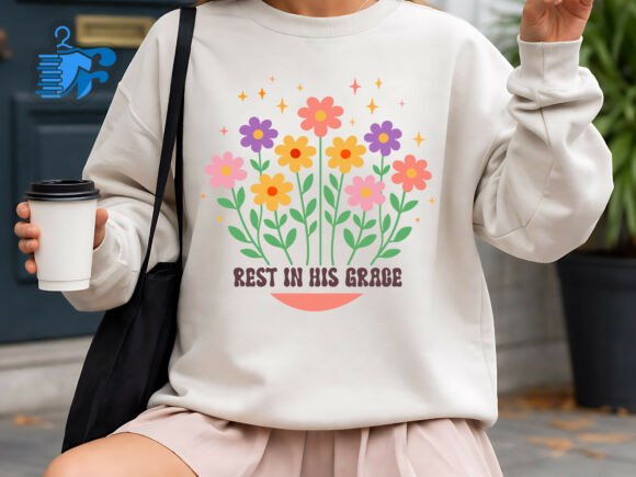 Rest in His Grace Christian SVG T-Shirt Designs