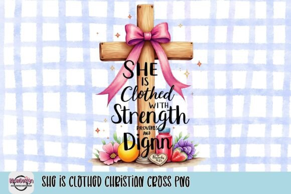 She is Clothed Christian Cross PNG — T-Shirt Designs