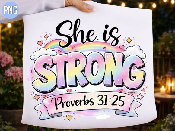She is Strong Proverbs Christian PNG